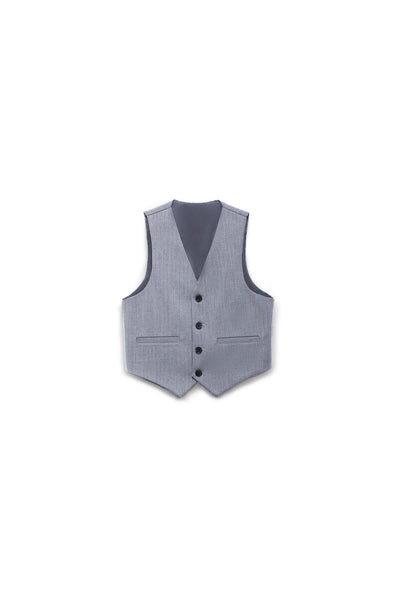 Kids Suit Vest – Gray (3-14 Years) – Classic Fit – Wrinkle-Free