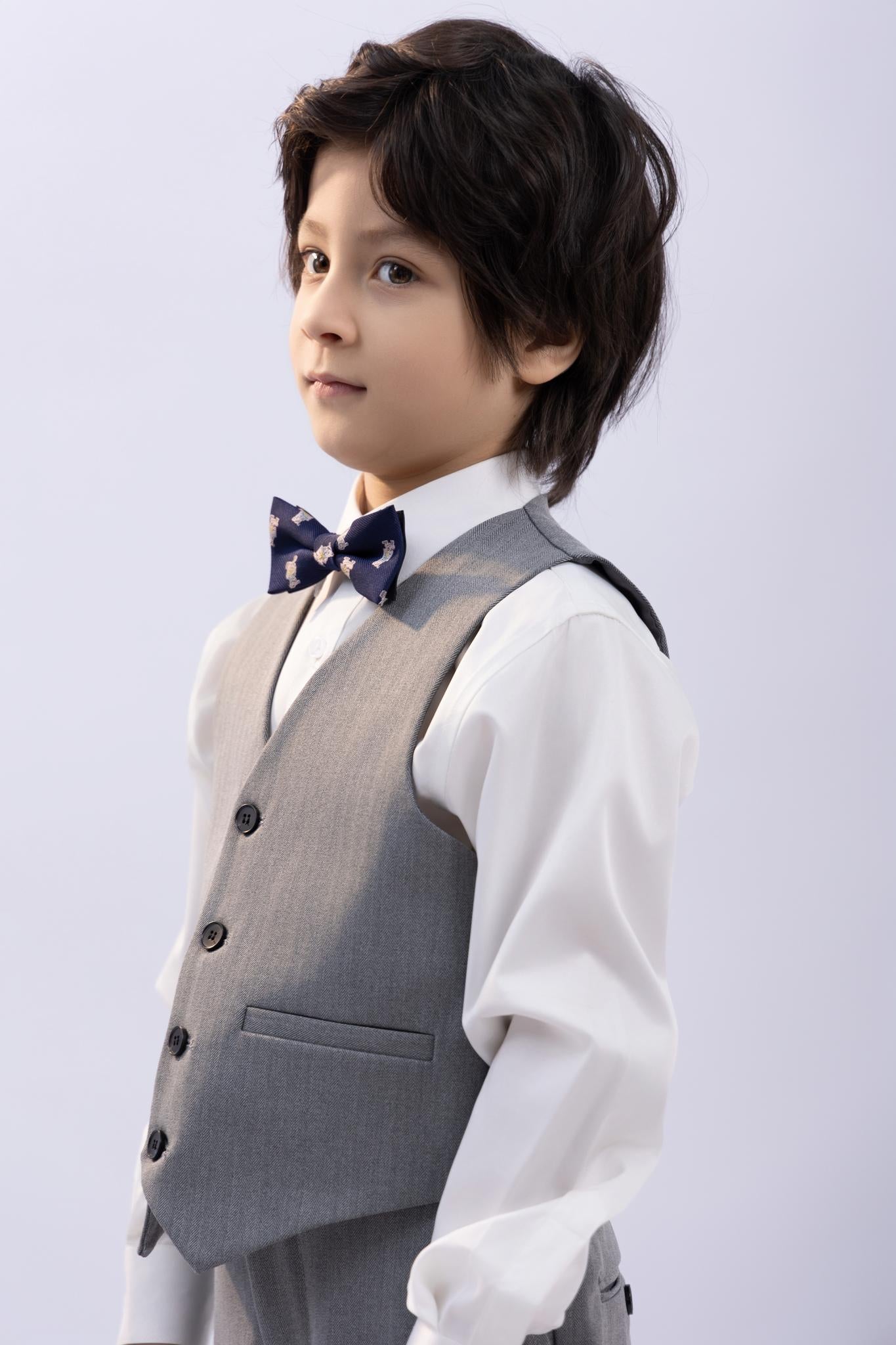 Kids Suit Vest Gray (3-14 Years) Classic Fit Wrinkle-Free Gray / 9-10Y/ 5XL Kids Suit Vest Gray (3-14 Years) Classic Fit Wrinkle-Free Gray / 9-10Y/ 5XL