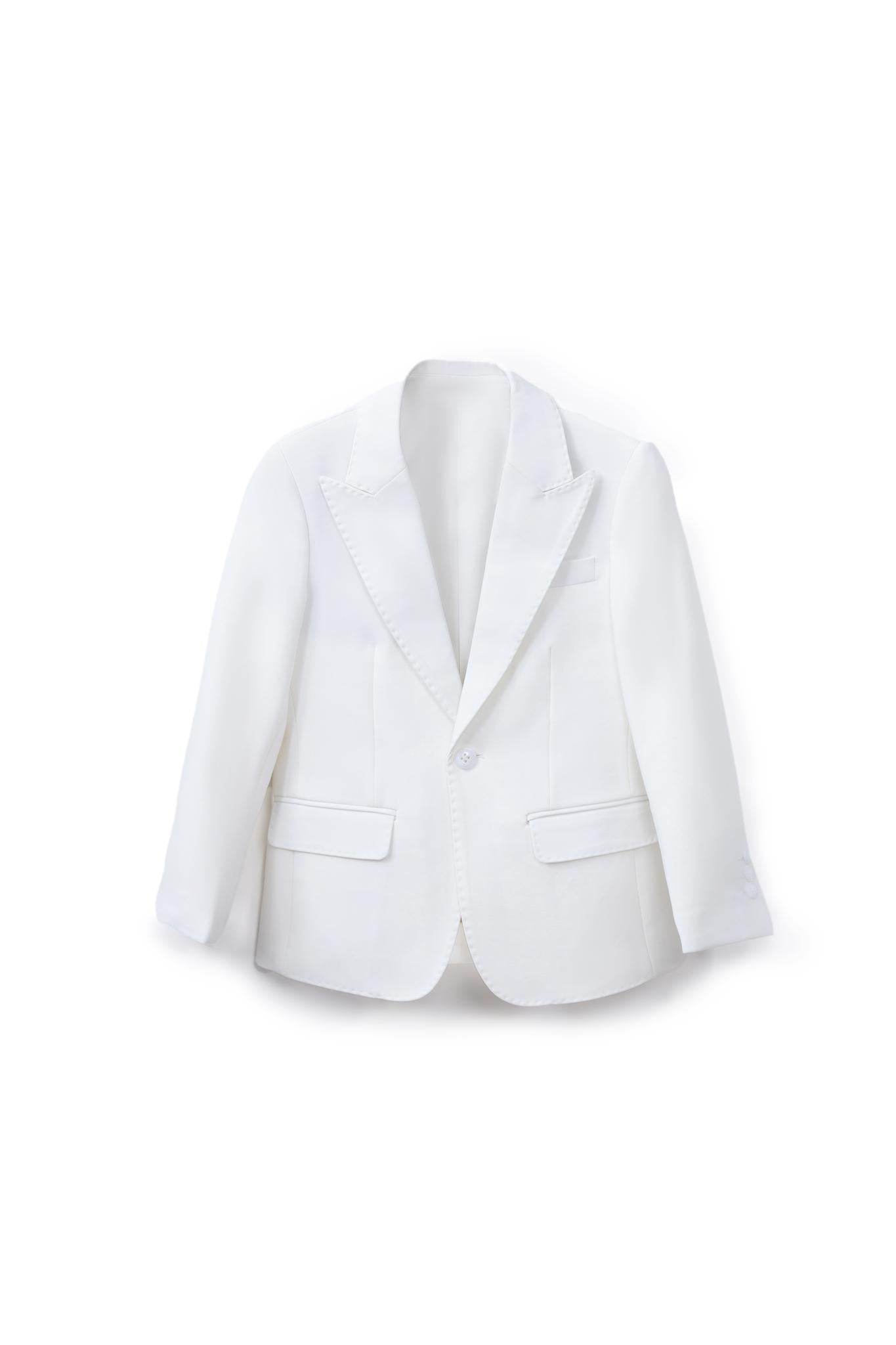 Kids Suit Jacket – White (3-14 Years) – Classic Fit – Wrinkle-Free