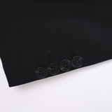 Close-up of the KIKI and JOJO Kids Suit Jacket – Black (3-14 Years), slim-fit, wrinkle free, showing four black buttons aligned near the cuff.