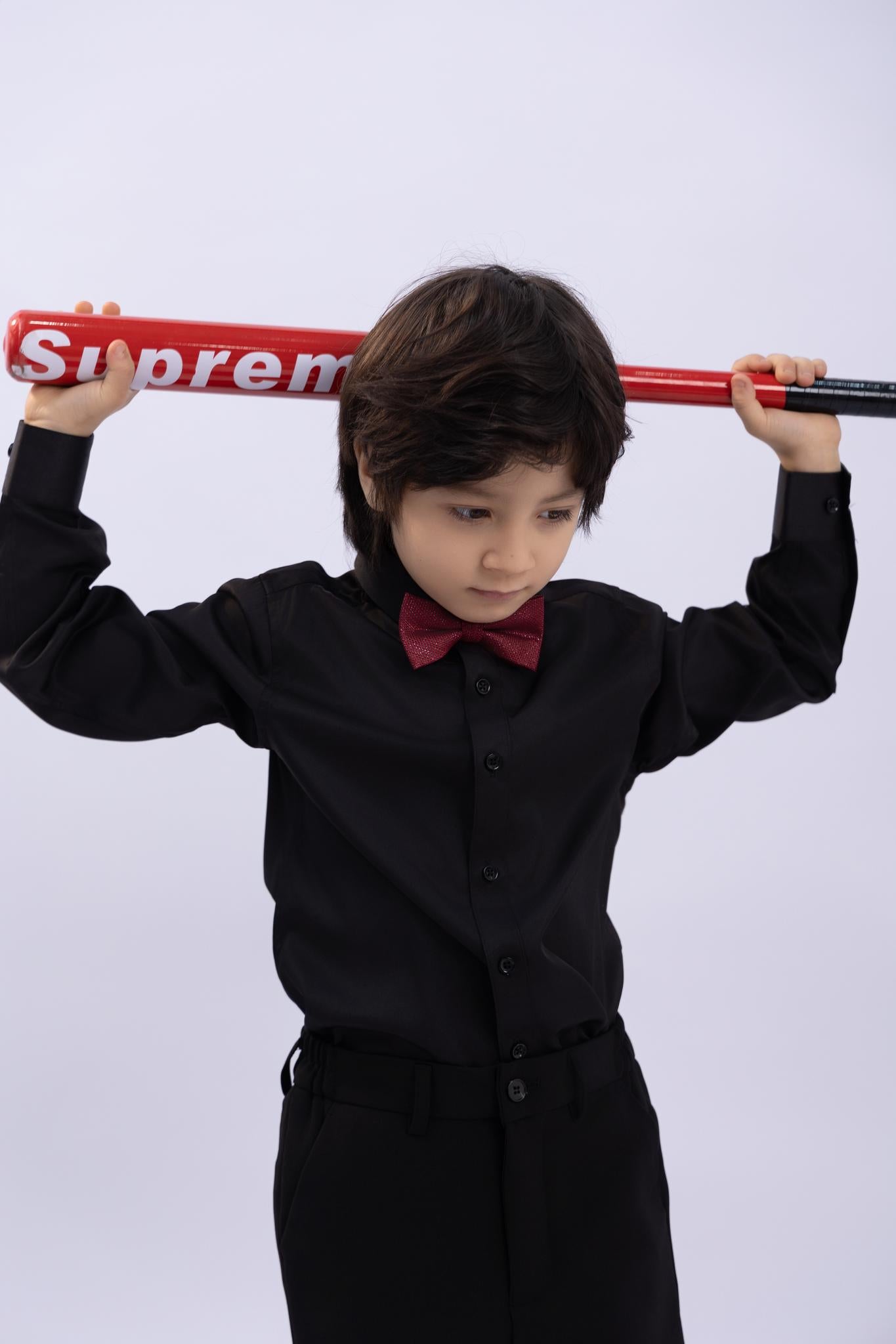 Kids Dress Shirt Black Long Sleeve (3-14 Years) Classic Fit Black / 3-4Y/ S Kids Dress Shirt Black Long Sleeve (3-14 Years) Classic Fit Black / 3-4Y/ S