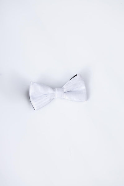 Kids Bow Tie – White & Black – Pre-Tied Satin – Adjustable