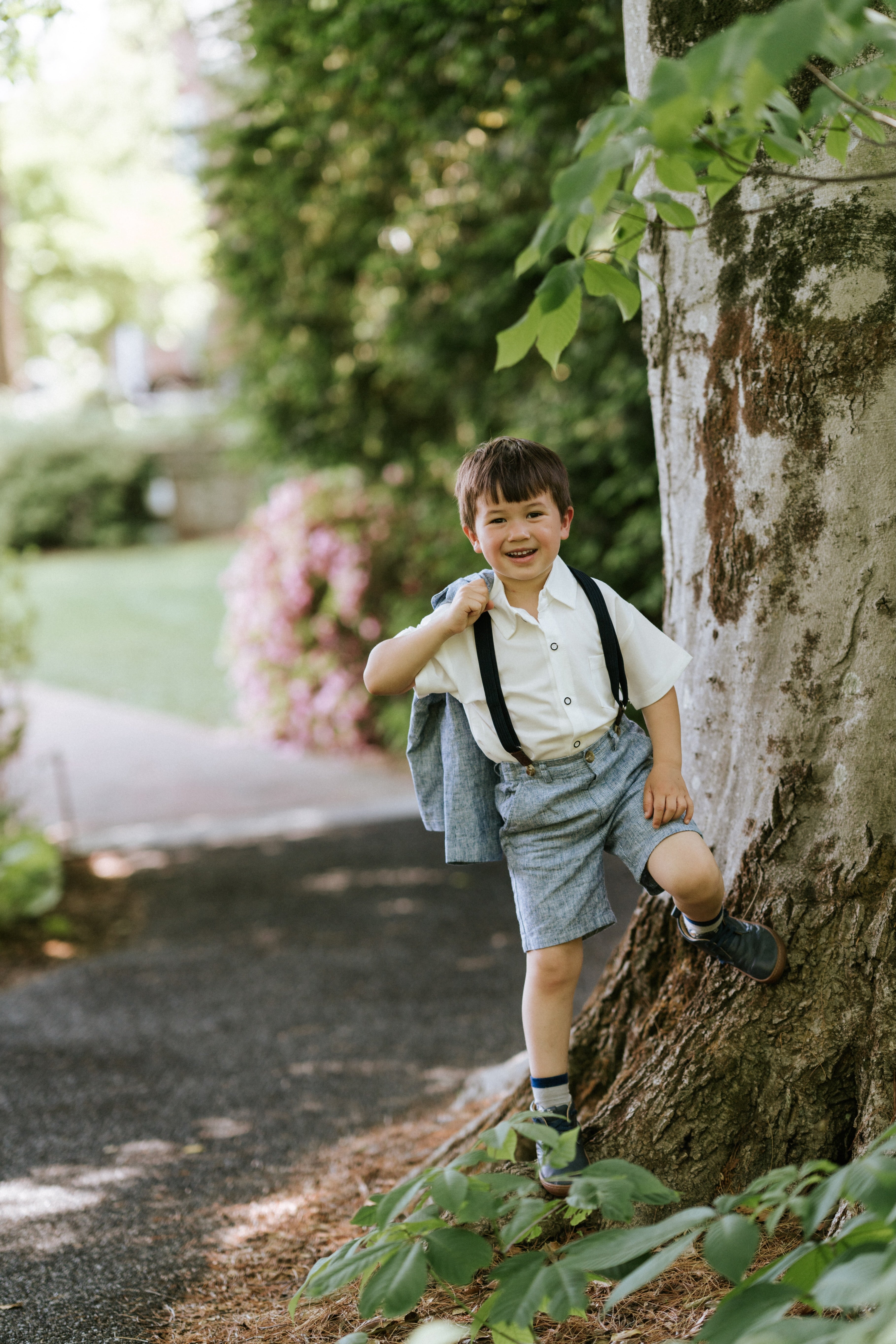 Riviera Linen Cotton Shorts with Suspenders