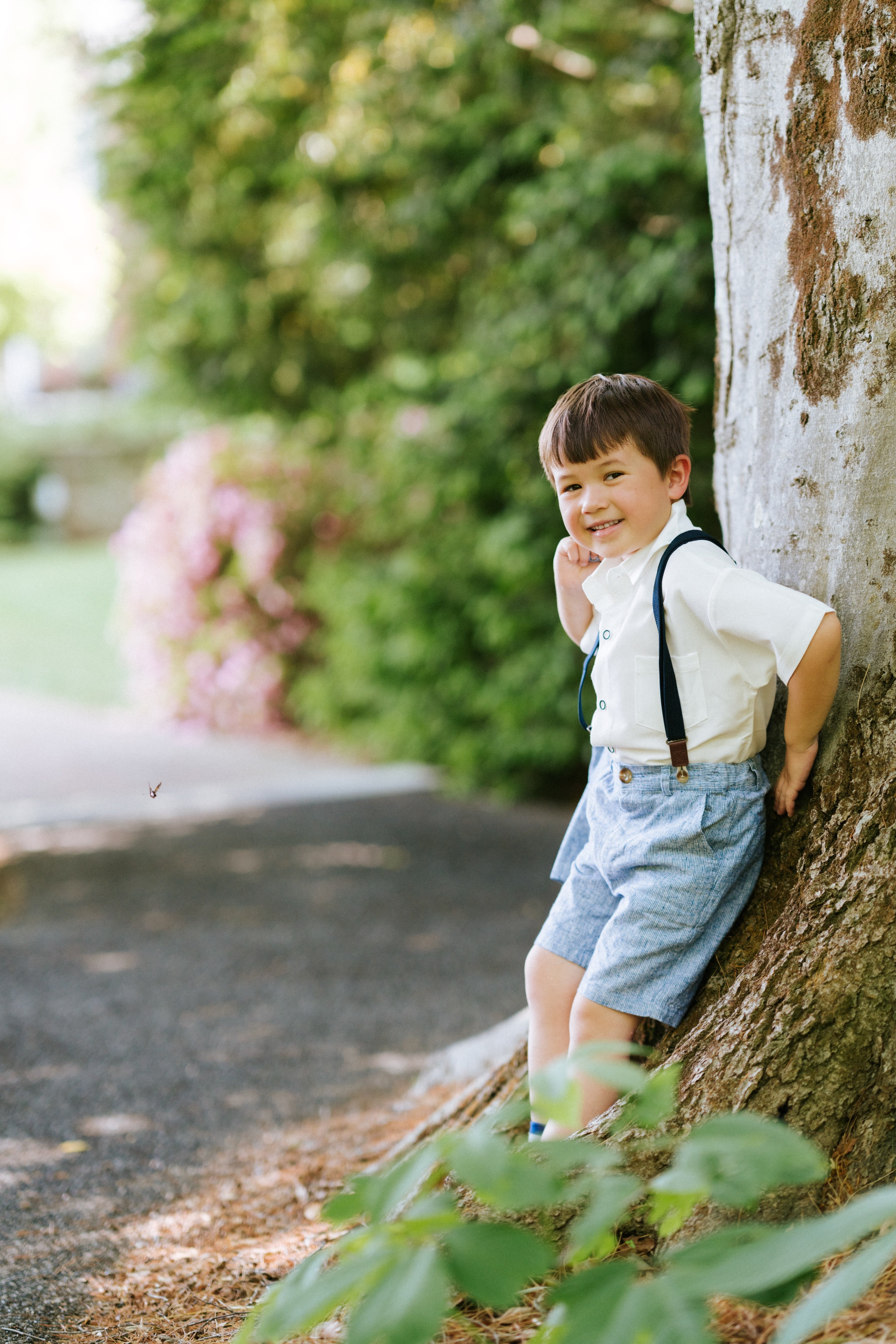 Riviera Linen Cotton Shorts with Suspenders