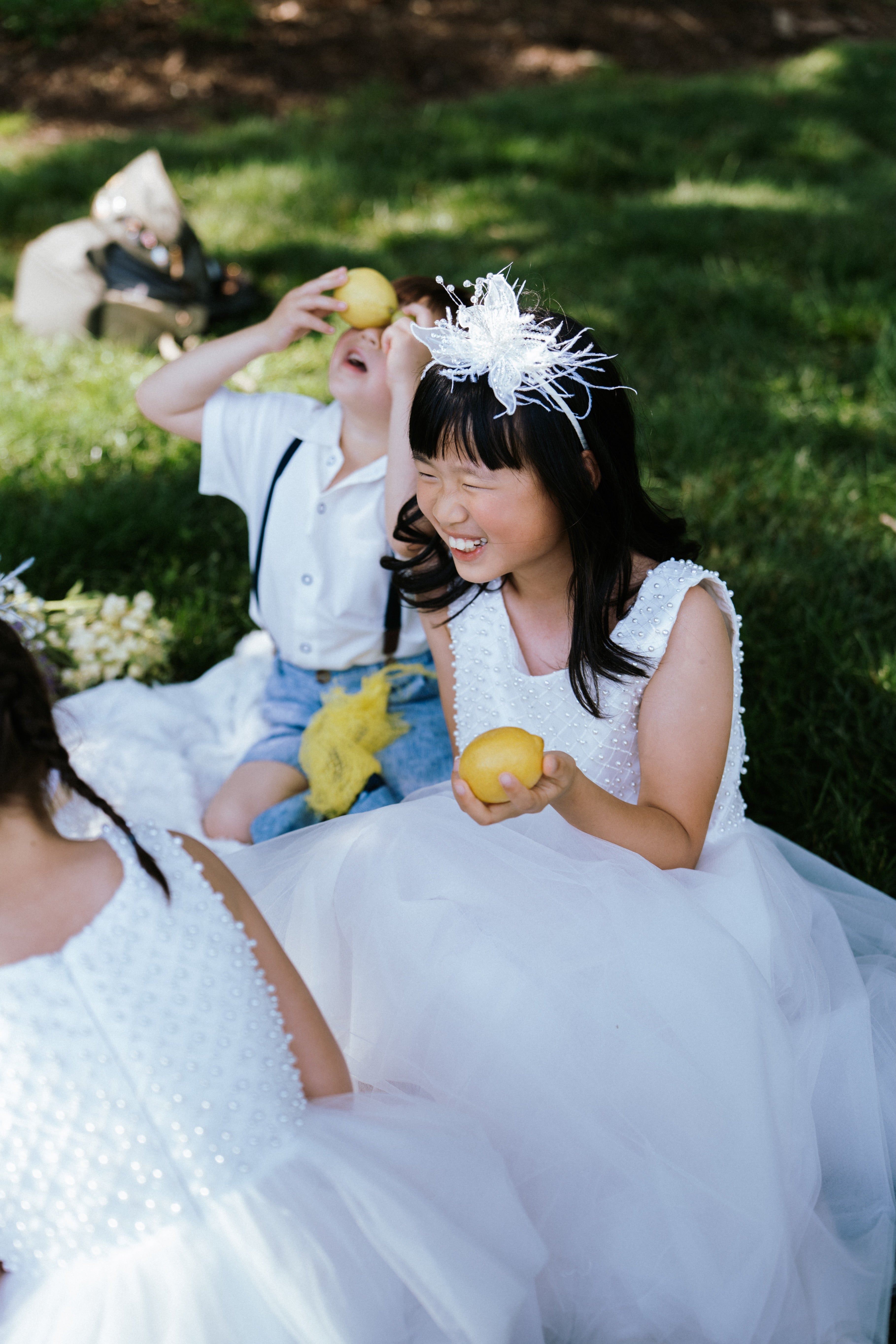 Ivory Hand-Beaded Lily Feather Headband
