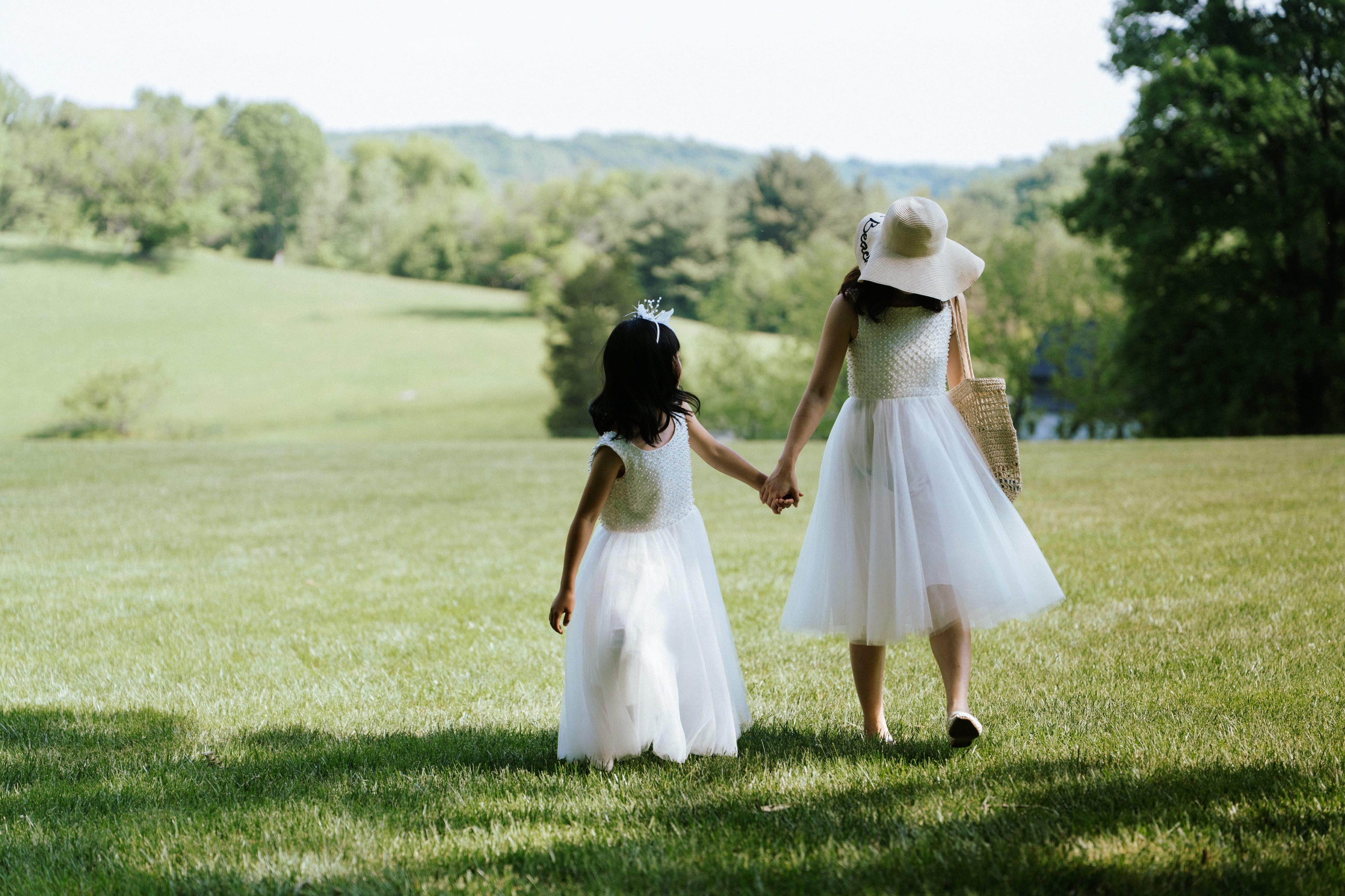 Ivory Pearl Trellis Flower Girl Dress