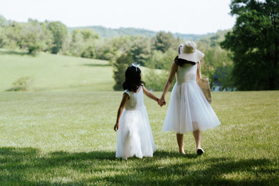 Ivory Pearl Trellis Flower Girl Dress
