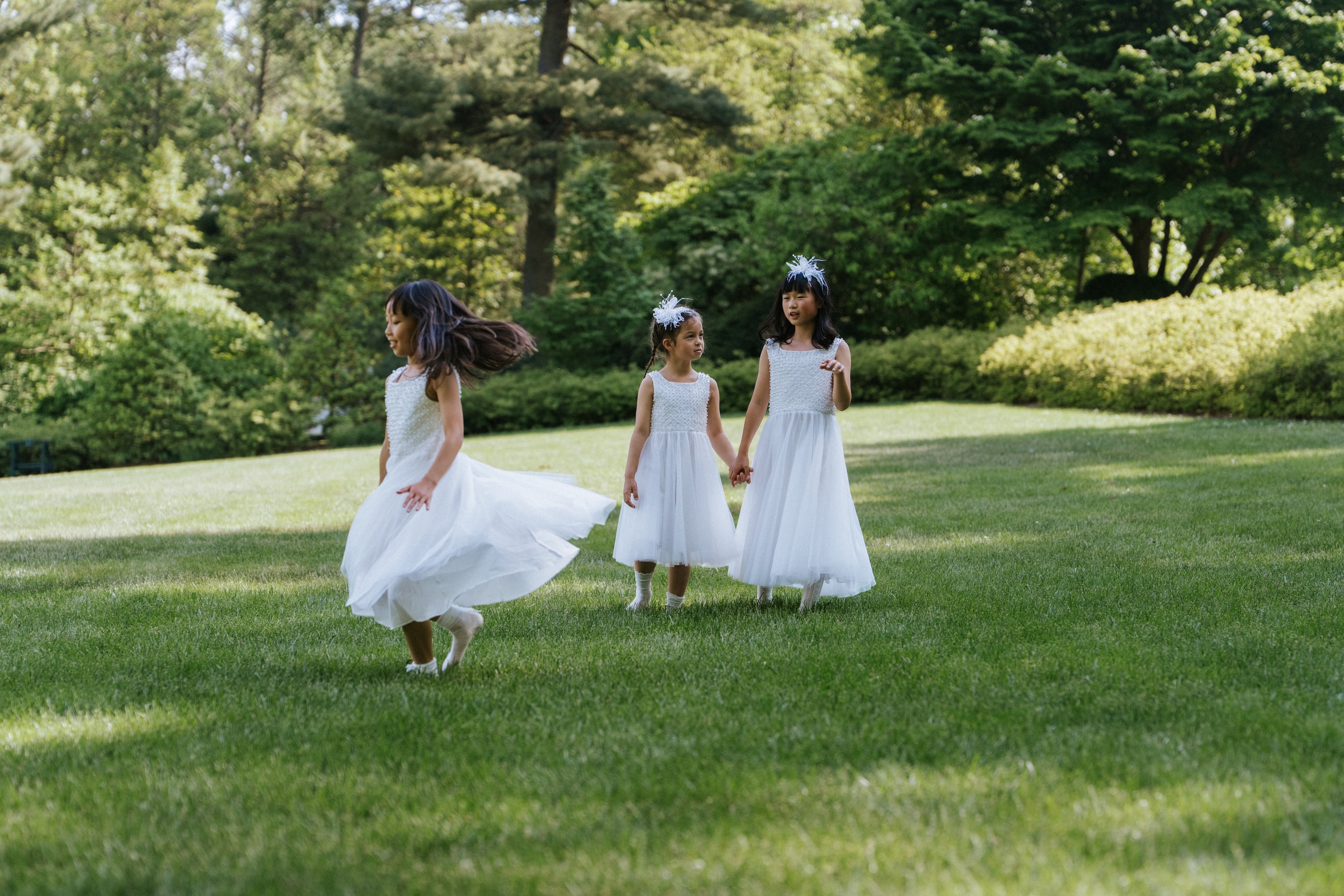 Ivory Pearl Trellis Flower Girl Dress