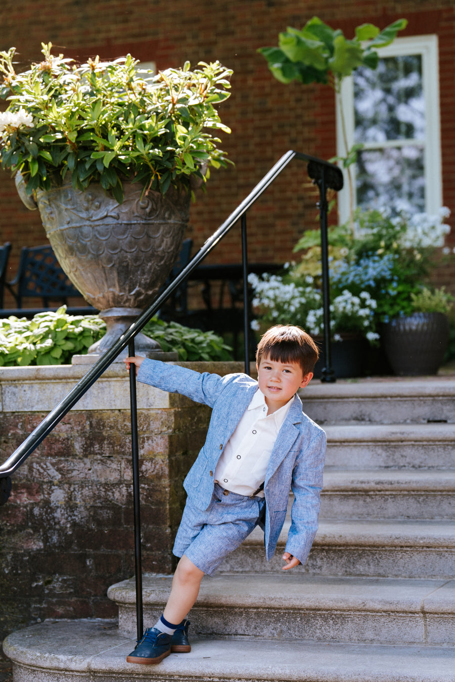 Riviera Linen Cotton Shorts with Suspenders