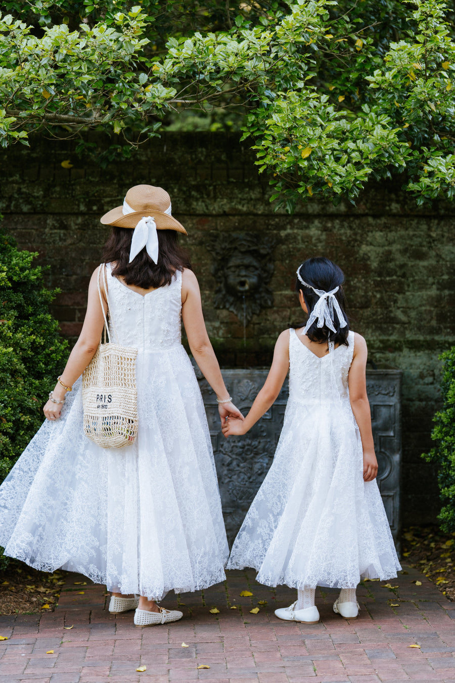 Ivory Chantilly Lace Flower Girl Dress