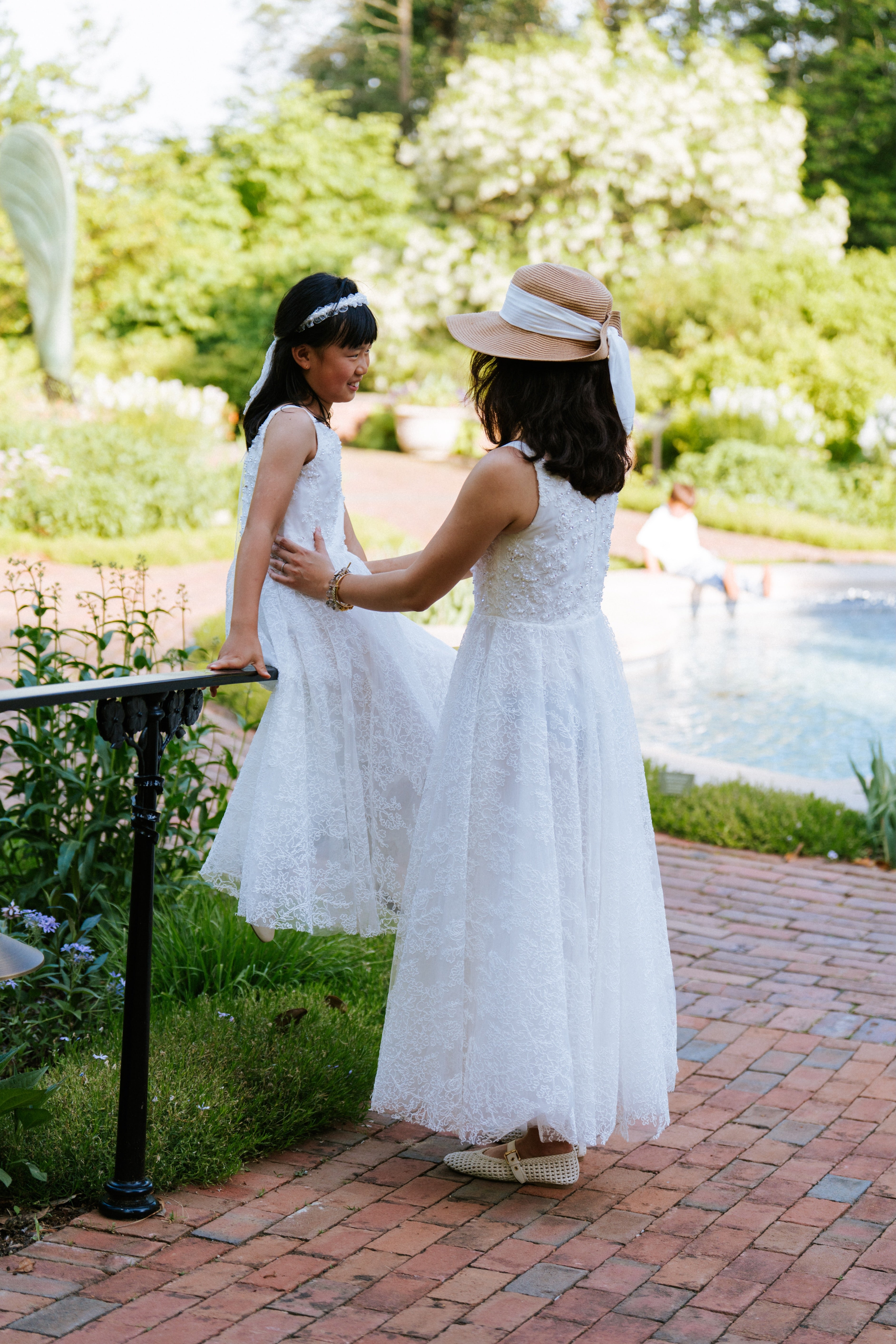 Ivory Chantilly Lace Flower Girl Dress