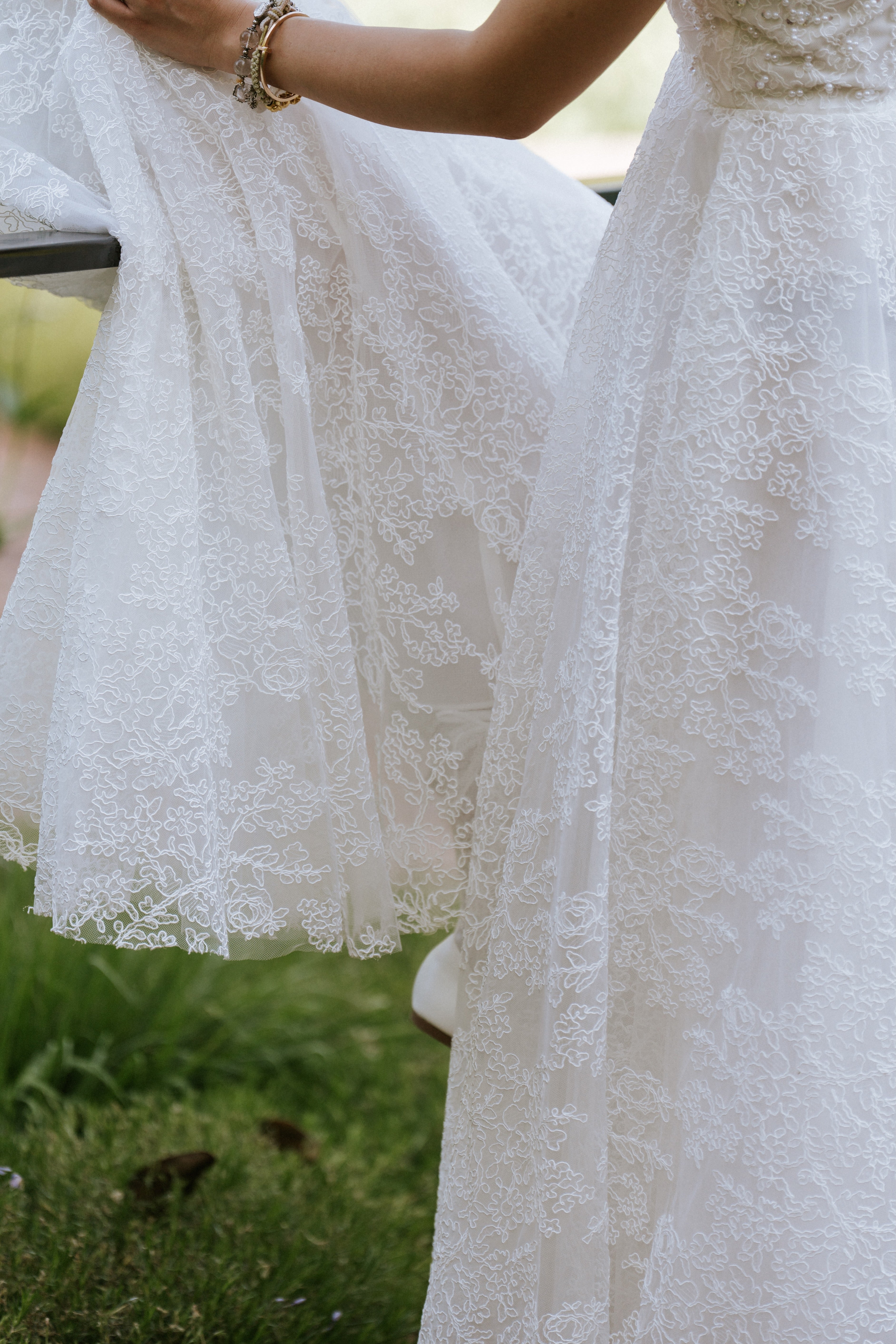 Ivory Chantilly Lace Flower Girl Dress