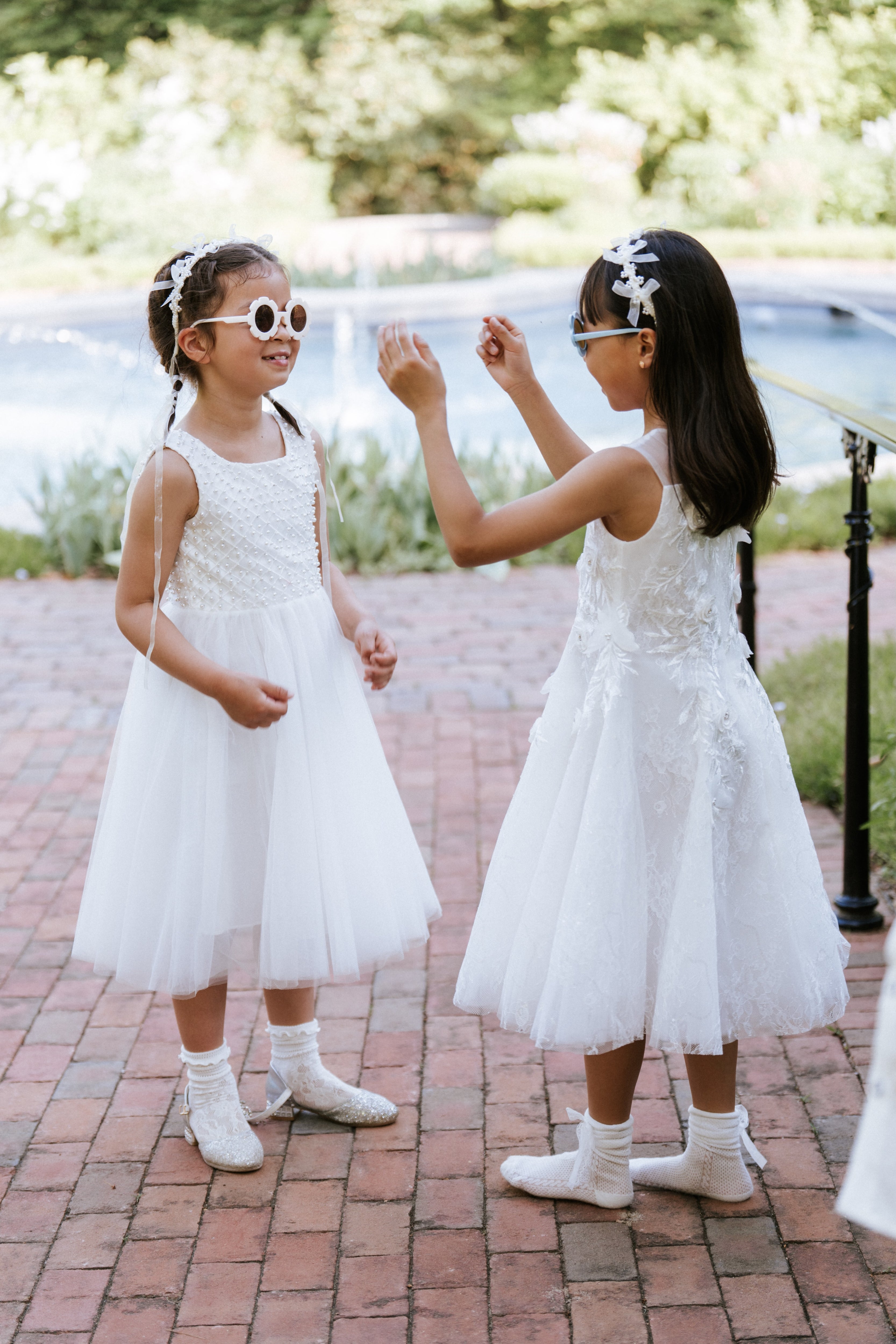 Girls Pearl Bow Crown Headband