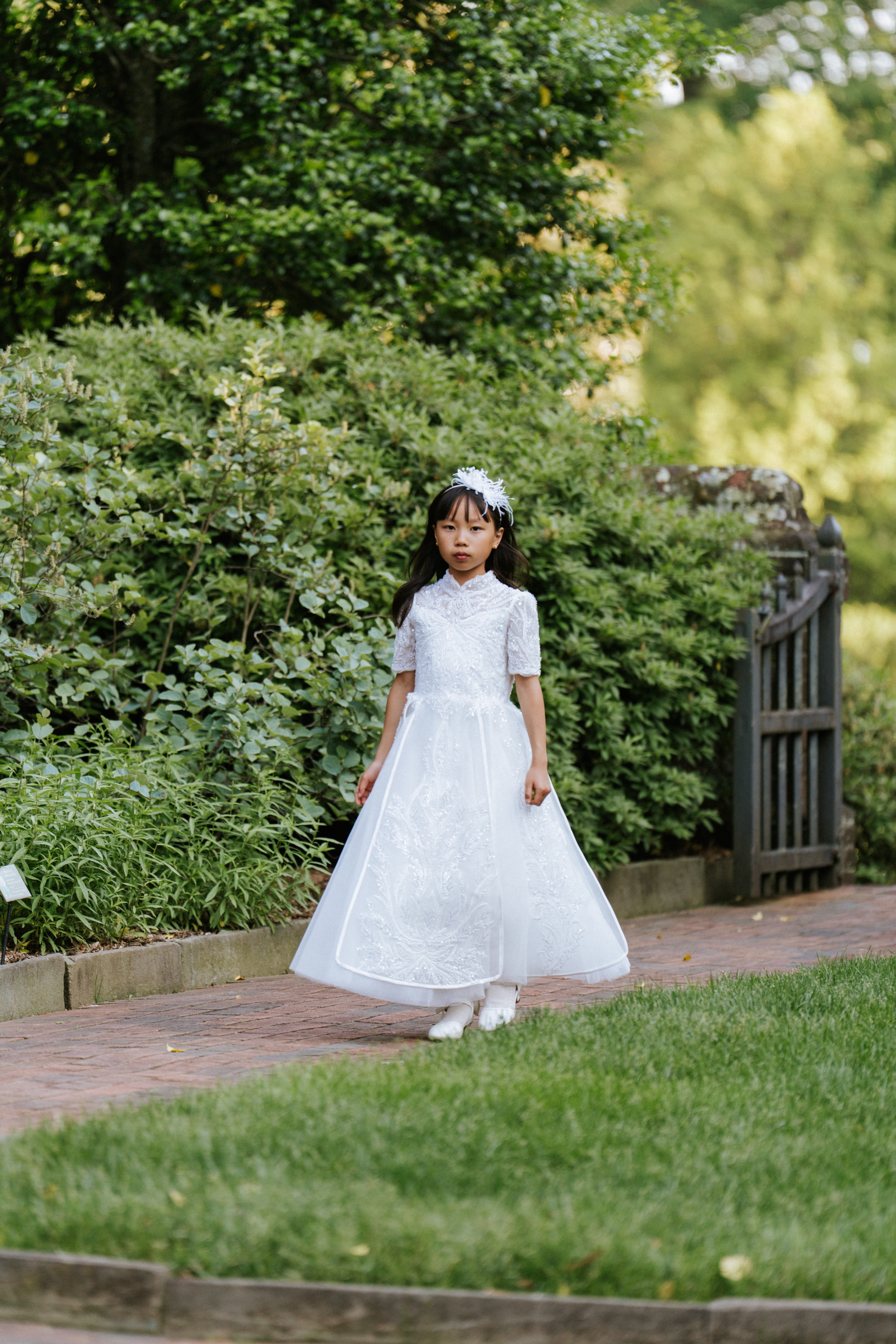 Ivory Beaded Couture Flower Girl Dress