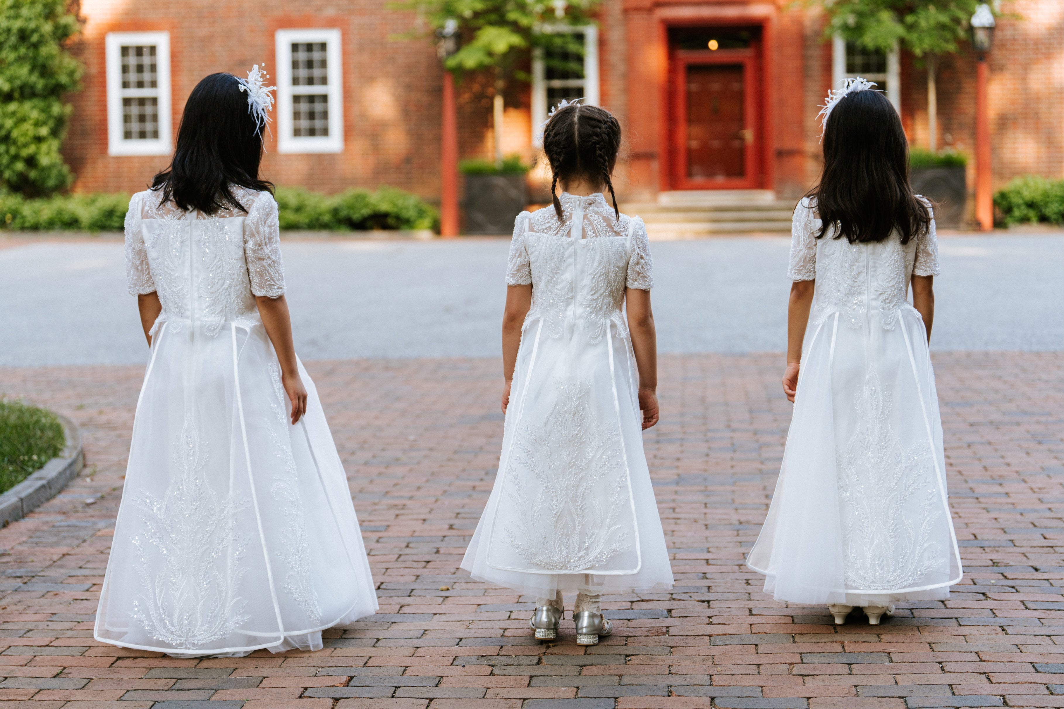 Ivory Beaded Couture Flower Girl Dress