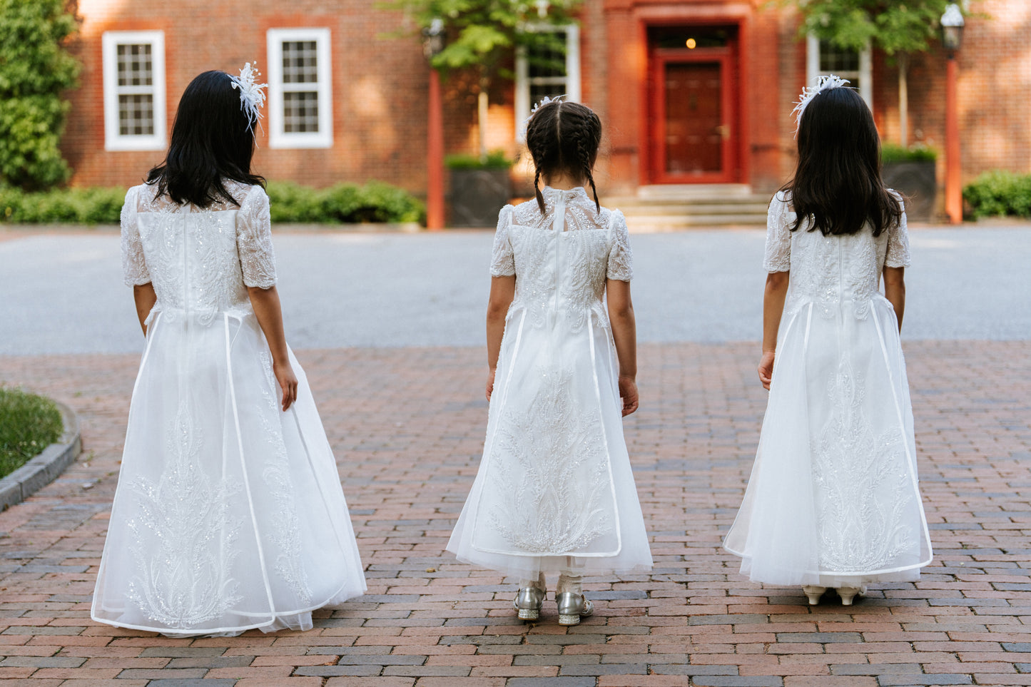 Ivory Beaded Couture Flower Girl Dress