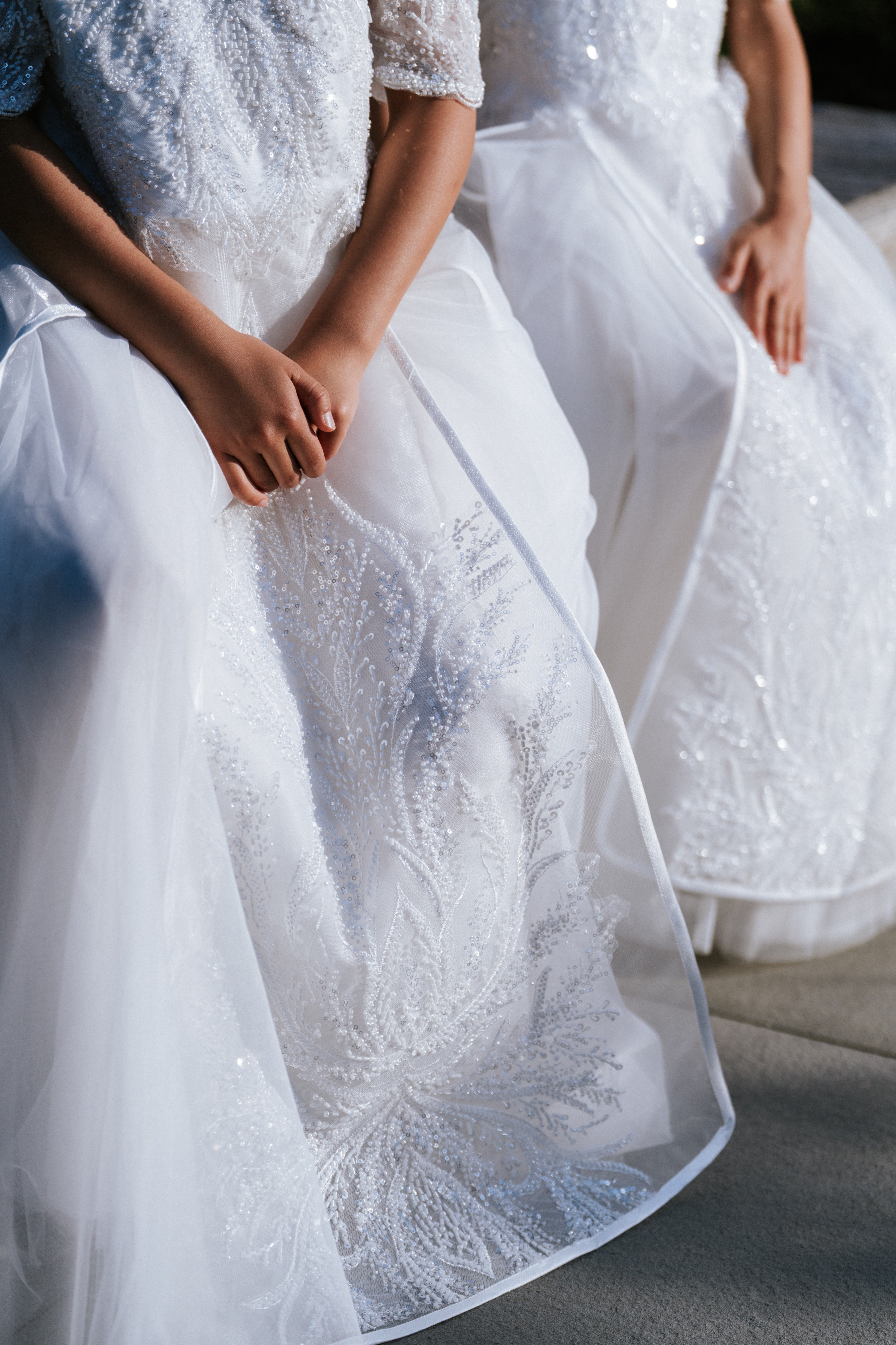 Ivory Beaded Couture Flower Girl Dress