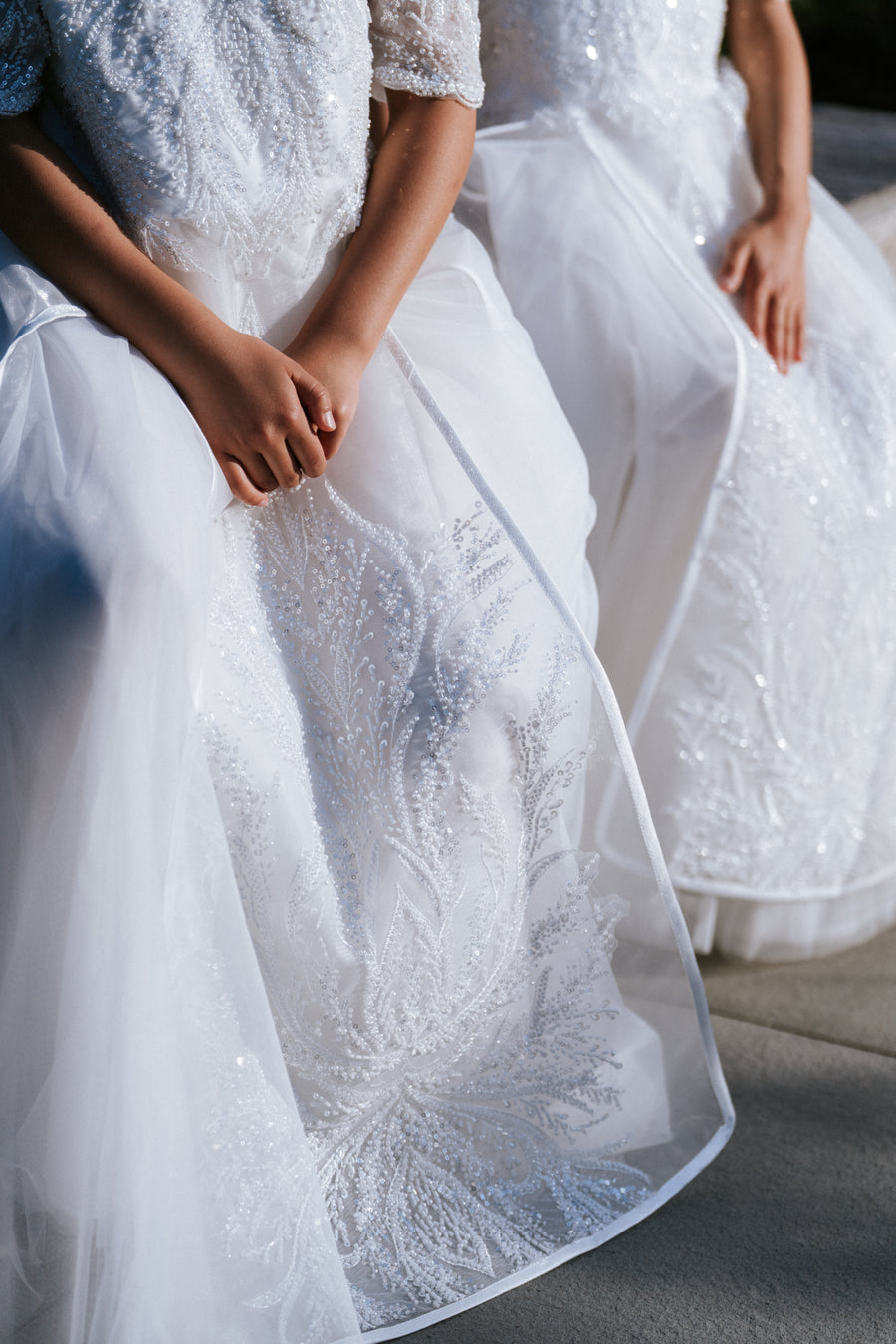 Ivory Beaded Couture Flower Girl Dress