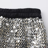 The Silver Gala Sequin Tweed Skirt