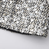 The Silver Gala Sequin Tweed Skirt