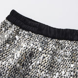 The Silver Gala Sequin Tweed Skirt
