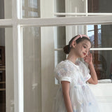 Feather Bloom Pastel Tulle Dress