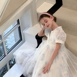 Feather Bloom Pastel Tulle Dress
