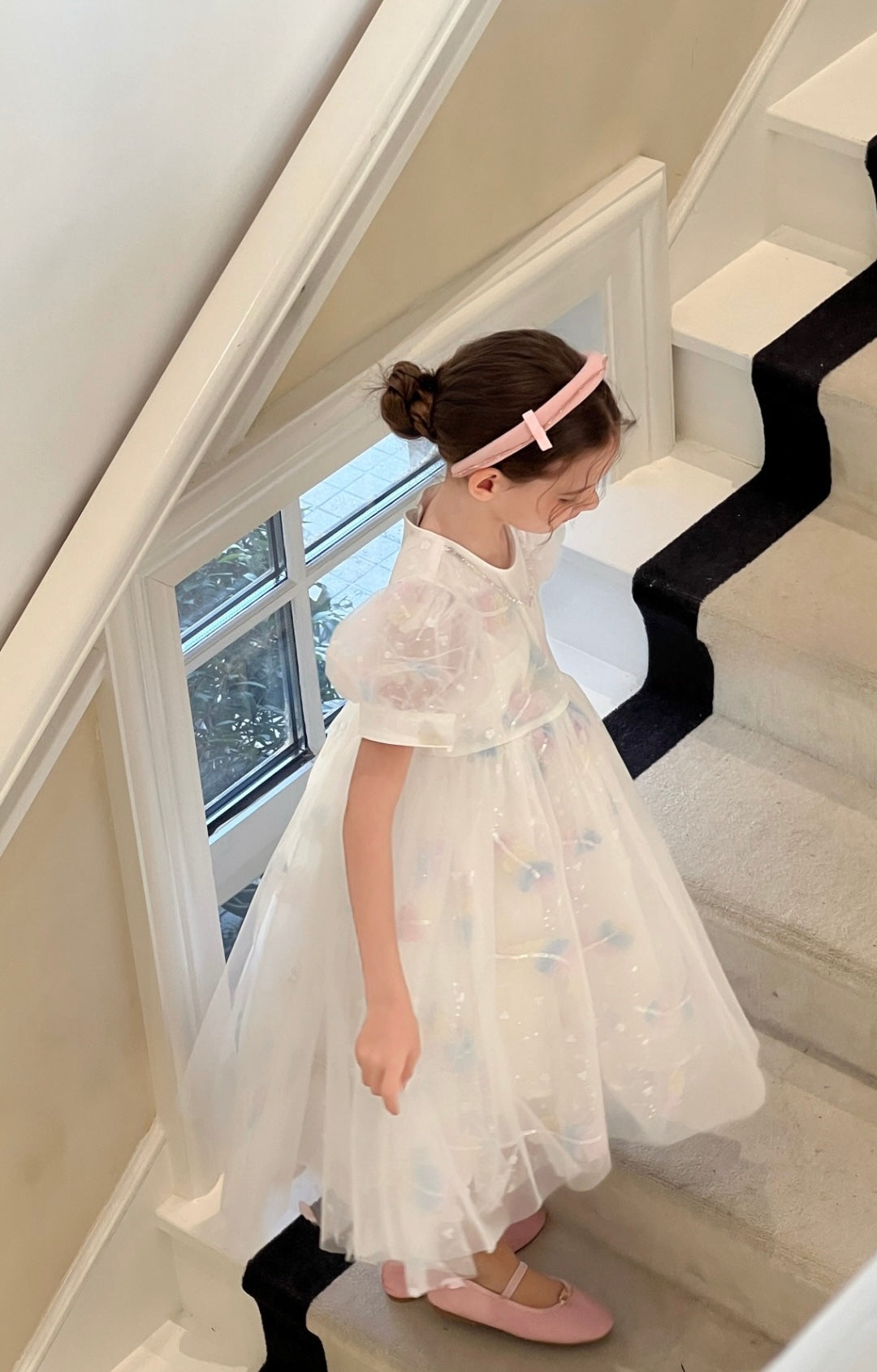 Feather Bloom Pastel Tulle Dress