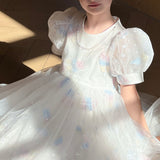 Feather Bloom Pastel Tulle Dress
