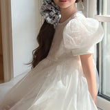 Feather Bloom Layered Tulle Dress