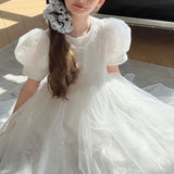 Feather Bloom Layered Tulle Dress