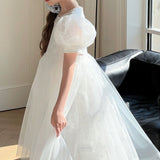 Feather Bloom Layered Tulle Dress