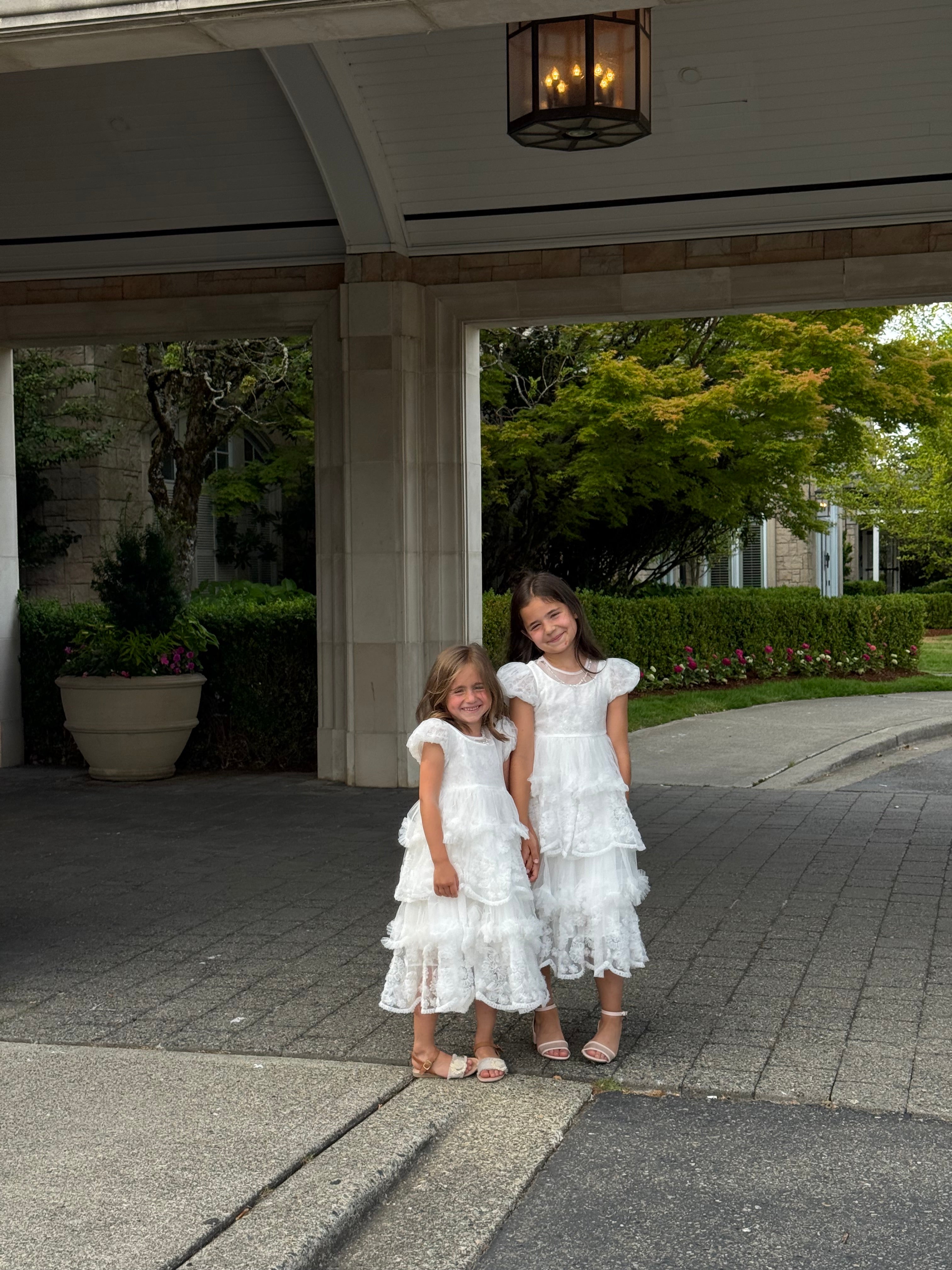 Petal Cascade Puff Tulle Dress