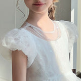 Petal Cascade Puff Tulle Dress