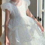 Petal Cascade Puff Tulle Dress
