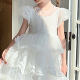 Petal Cascade Puff Tulle Dress