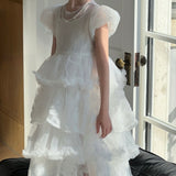 Petal Cascade Puff Tulle Dress