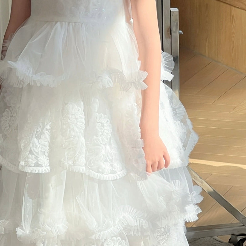 Petal Cascade Puff Tulle Dress