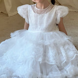 Petal Cascade Puff Tulle Dress