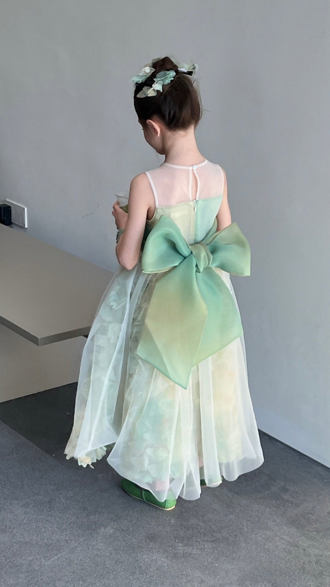 Verdant Petal Tulle Dress