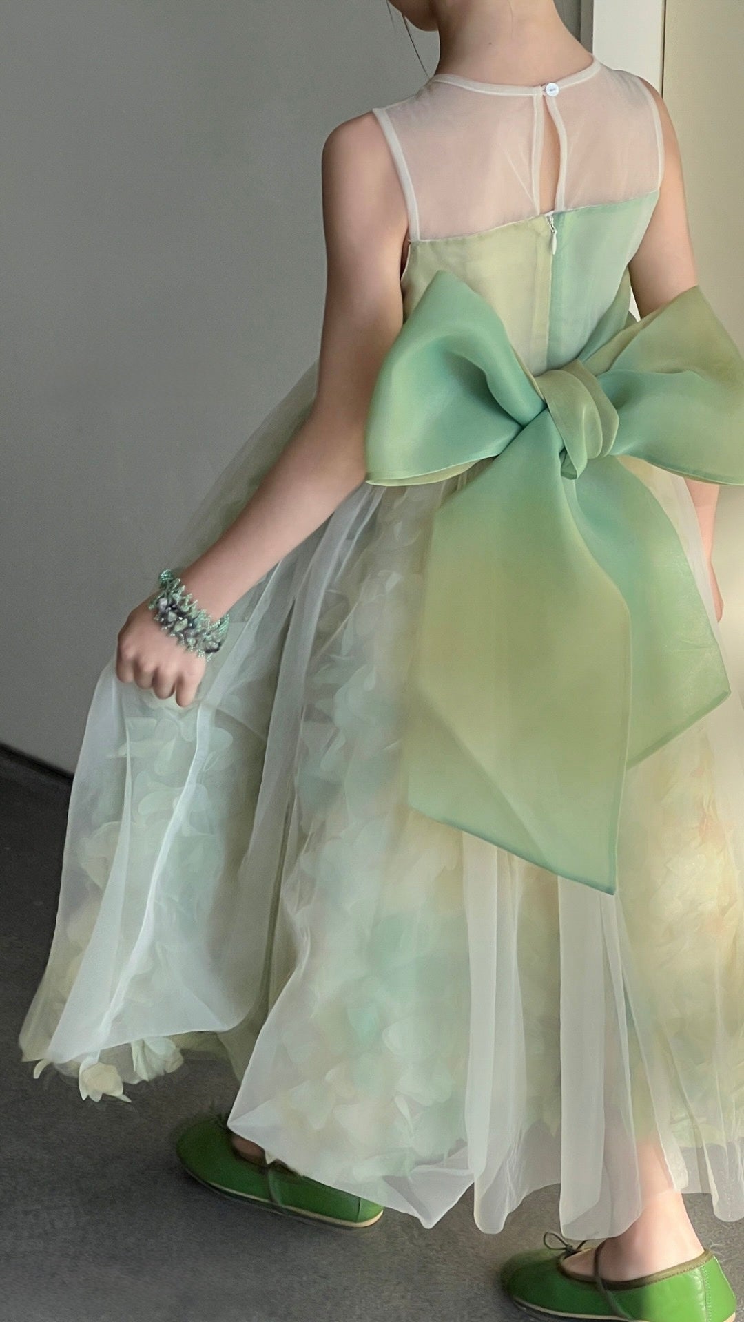 Verdant Petal Tulle Dress