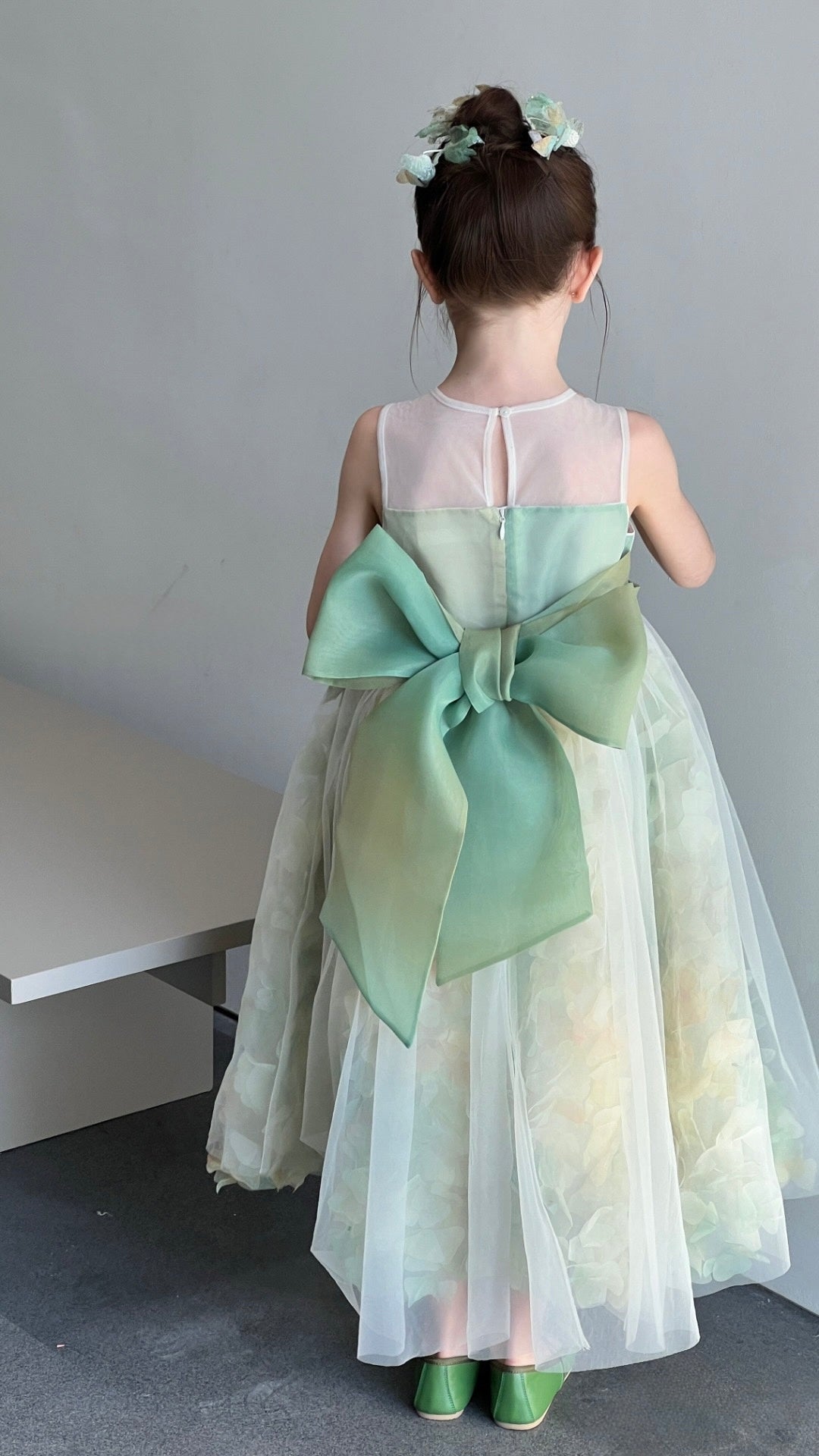 Verdant Petal Tulle Dress