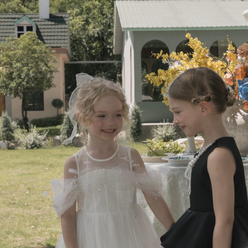 Noir Pearl Tulle Dress