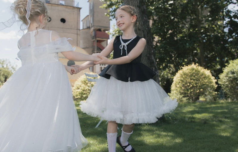 Noir Pearl Tulle Dress