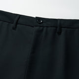 Close-up of the waistband and upper section of KIKI and JOJO's Noir Bloom Suit Pants for boys, featuring belt loops, button closure, and side pockets on a white background—ideal for formal occasions.