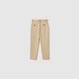 Savoy Dune Suit Pants by KIKI and JOJO shown flat from the back, with two rear buttoned welt pockets and an adjustable waistband for comfort.
