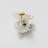 A close-up of a KIKI and JOJO Girls Daisy Crystal Flower Hair Clip from the 6-piece set, shown against a plain white background—perfect for flower girl hair accessories or as a decorative daisy clip.