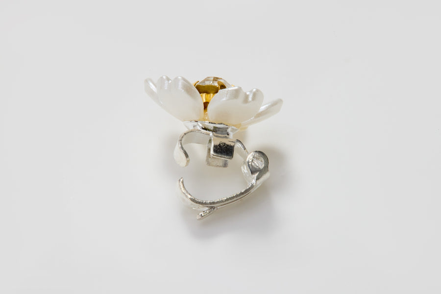 A close-up of a KIKI and JOJO Girls Daisy Crystal Flower Hair Clip from the 6-piece set, shown against a plain white background—perfect for flower girl hair accessories or as a decorative daisy clip.