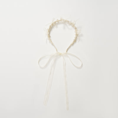 Girls Pearl Bow Crown Headband