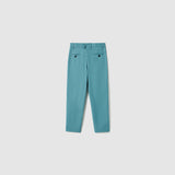 Celeste Whimsy Suit Pants by KIKI and JOJO shown flat from the back, with an adjustable waistband, two back pockets with black buttons, and belt loops at the waist.